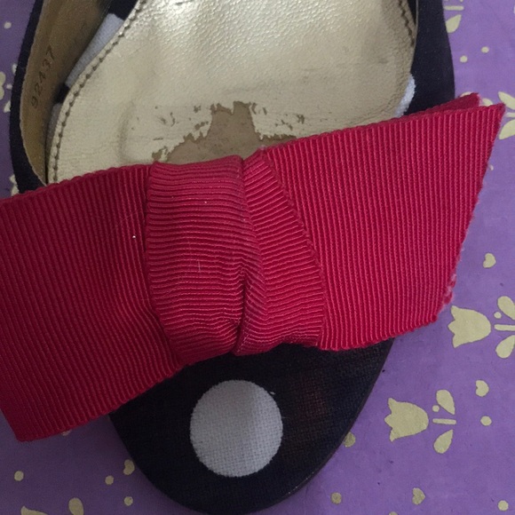 J crew sz 6 peep toe shoe black/white polka dot - Picture 3 of 7